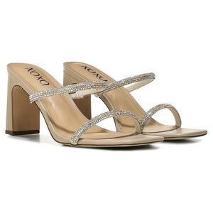 XOXO 2 strap rhinestone heels